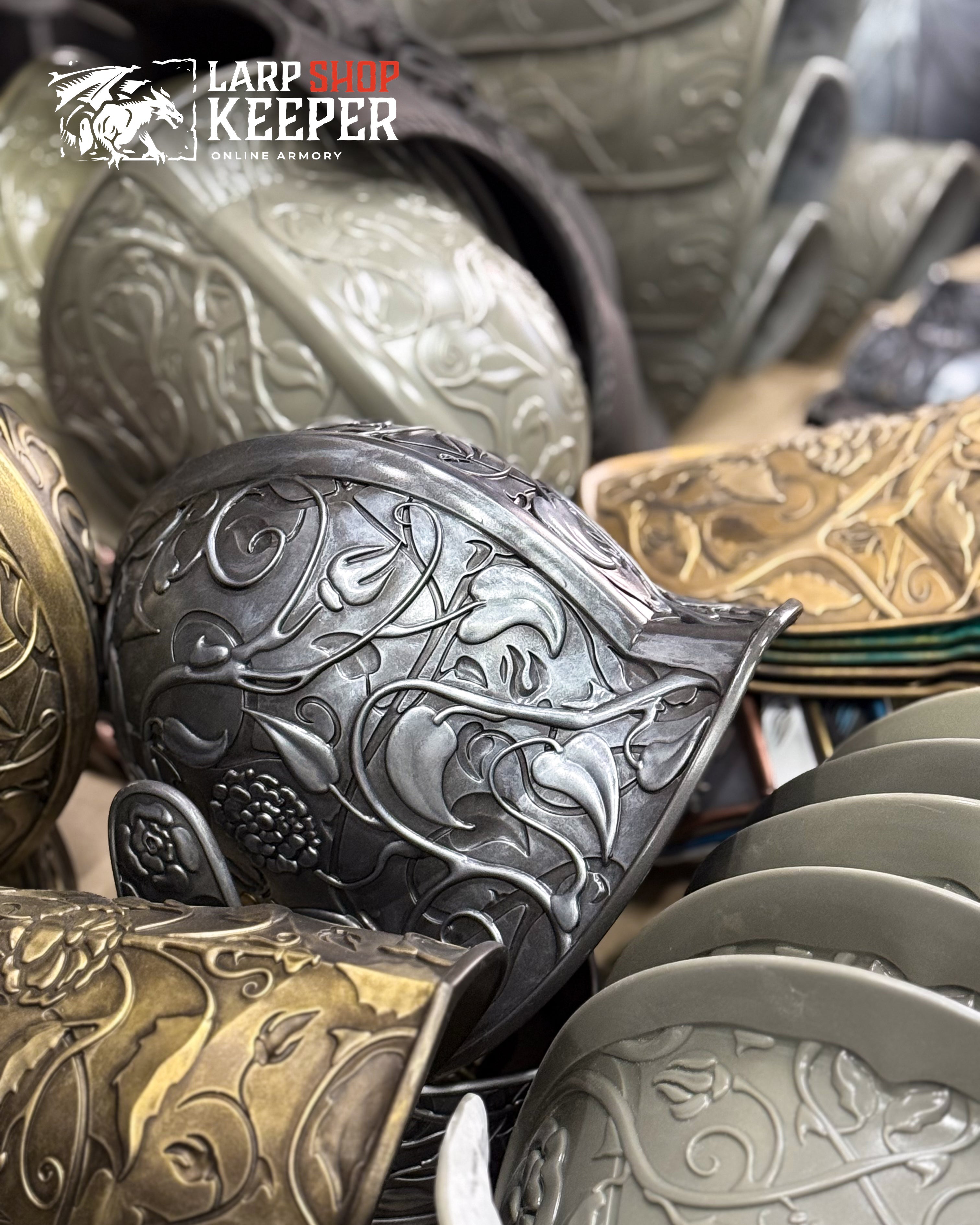 Collection of polyurethane armor for LARP at LARPSHOPKEEPER.COM