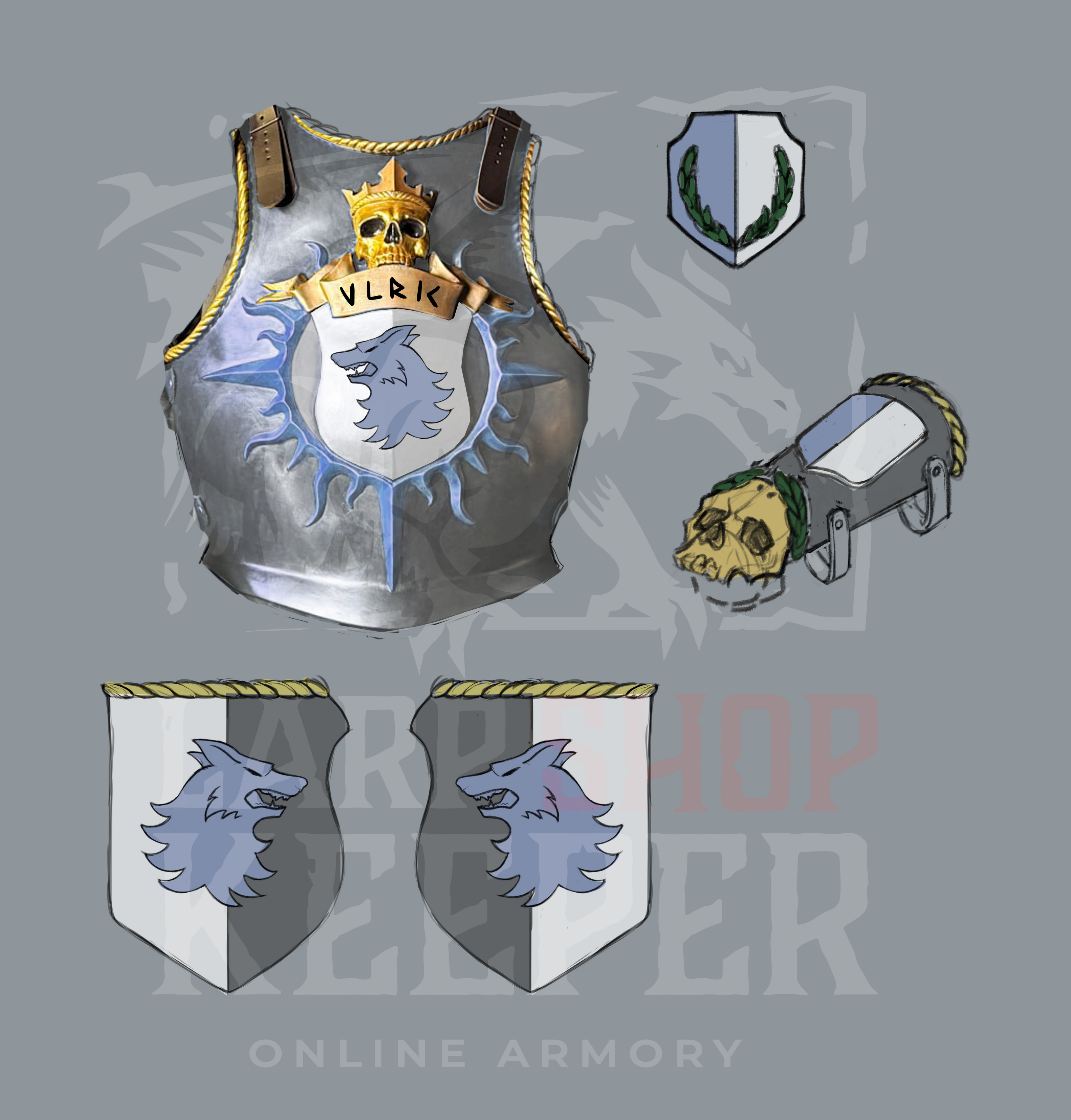 2D Armor Concept Design for LARP Armor 1