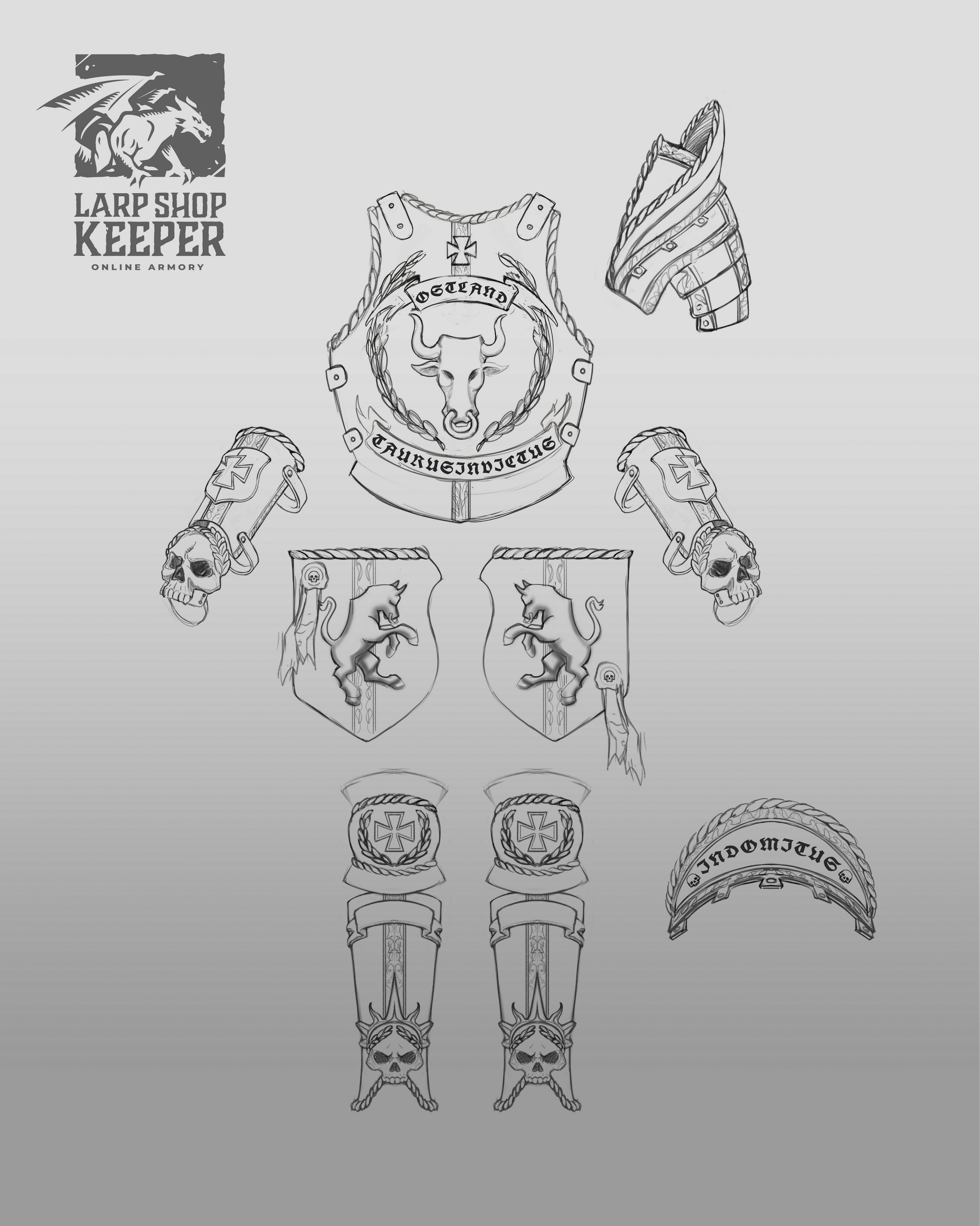2D Armor Concept Design for LARP Armor 2
