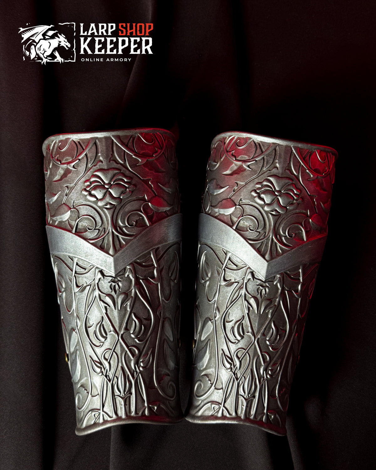 Flower Knight Bracers for LARP 2 made from PU (polyurethane resin)