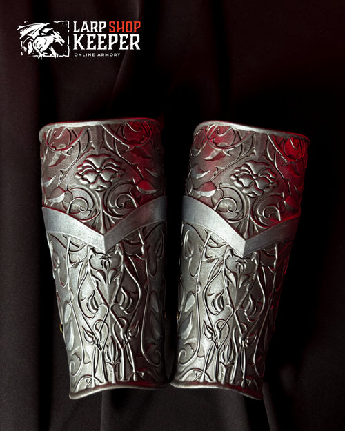 Flower Knight Bracers for LARP 2 made from PU (polyurethane resin)