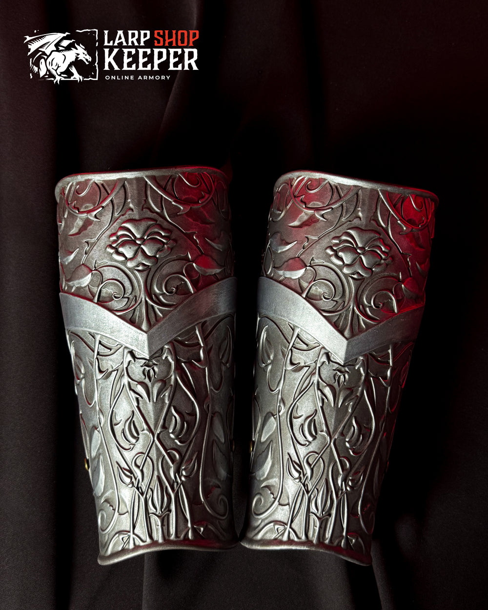 Flower Knight Bracers for LARP 2 made from PU (polyurethane resin)