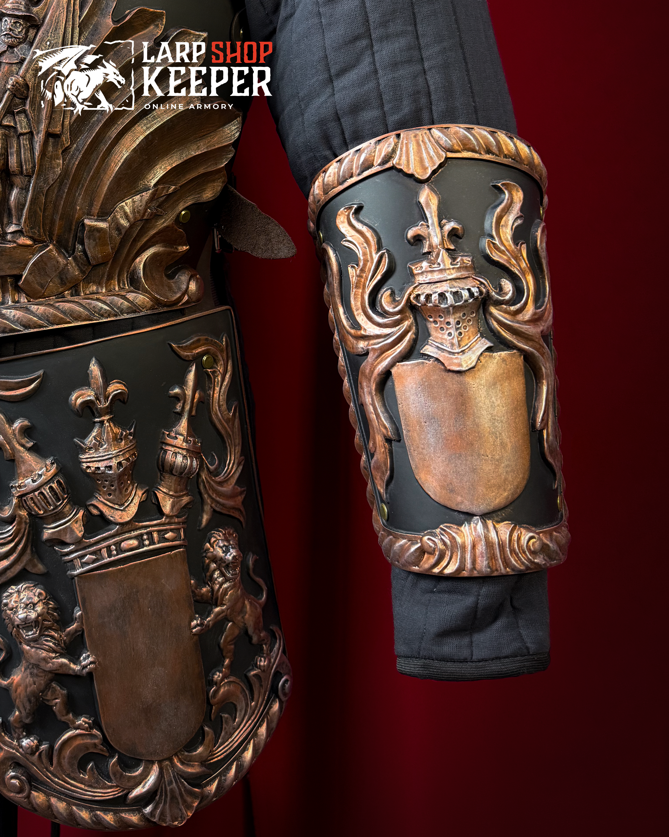 Lion Knight Bracers for LARP 1 made from PU (polyurethane resin)