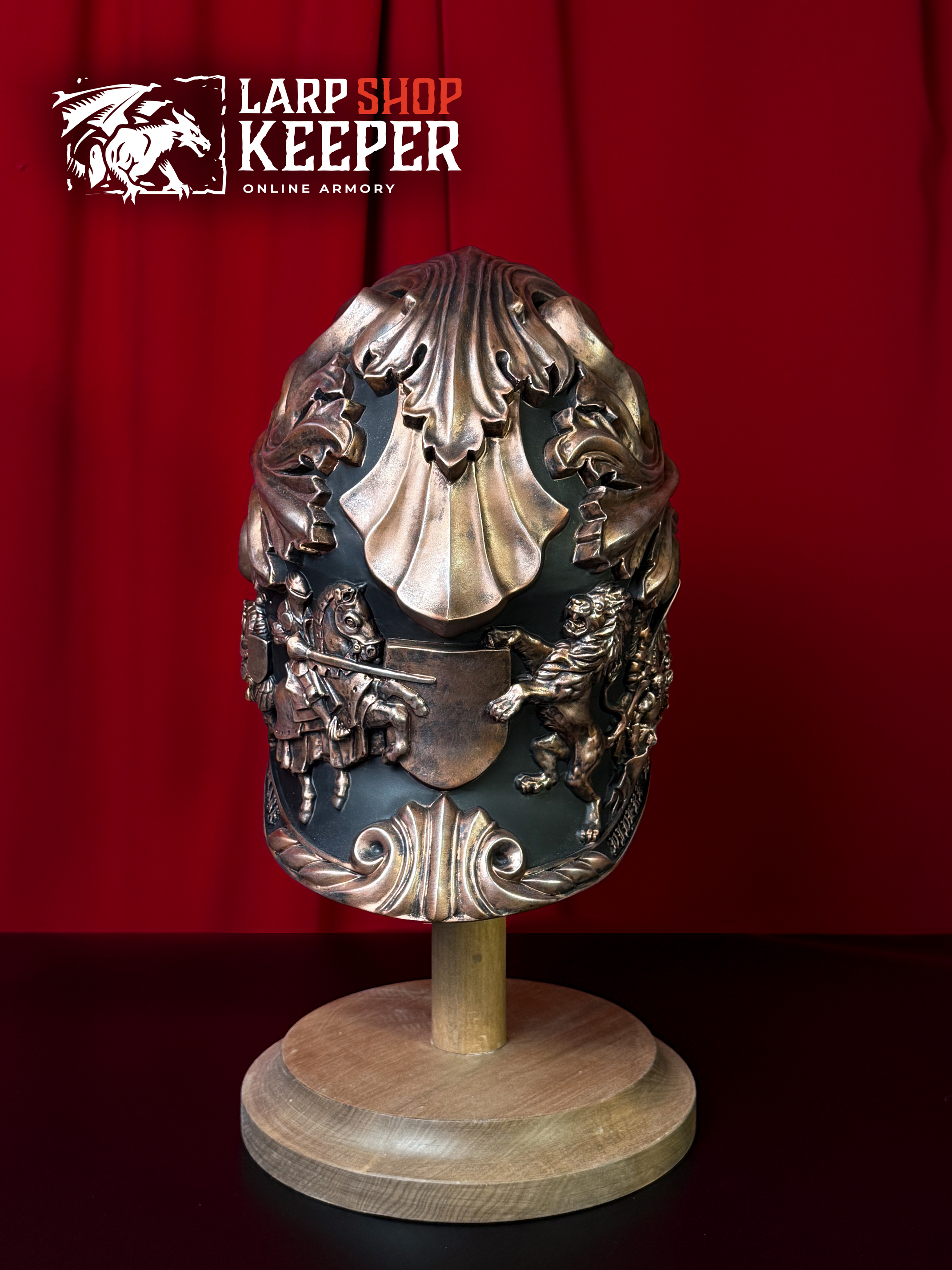 Lion Knight Helmet for LARP 3 made from PU (polyurethane resin)