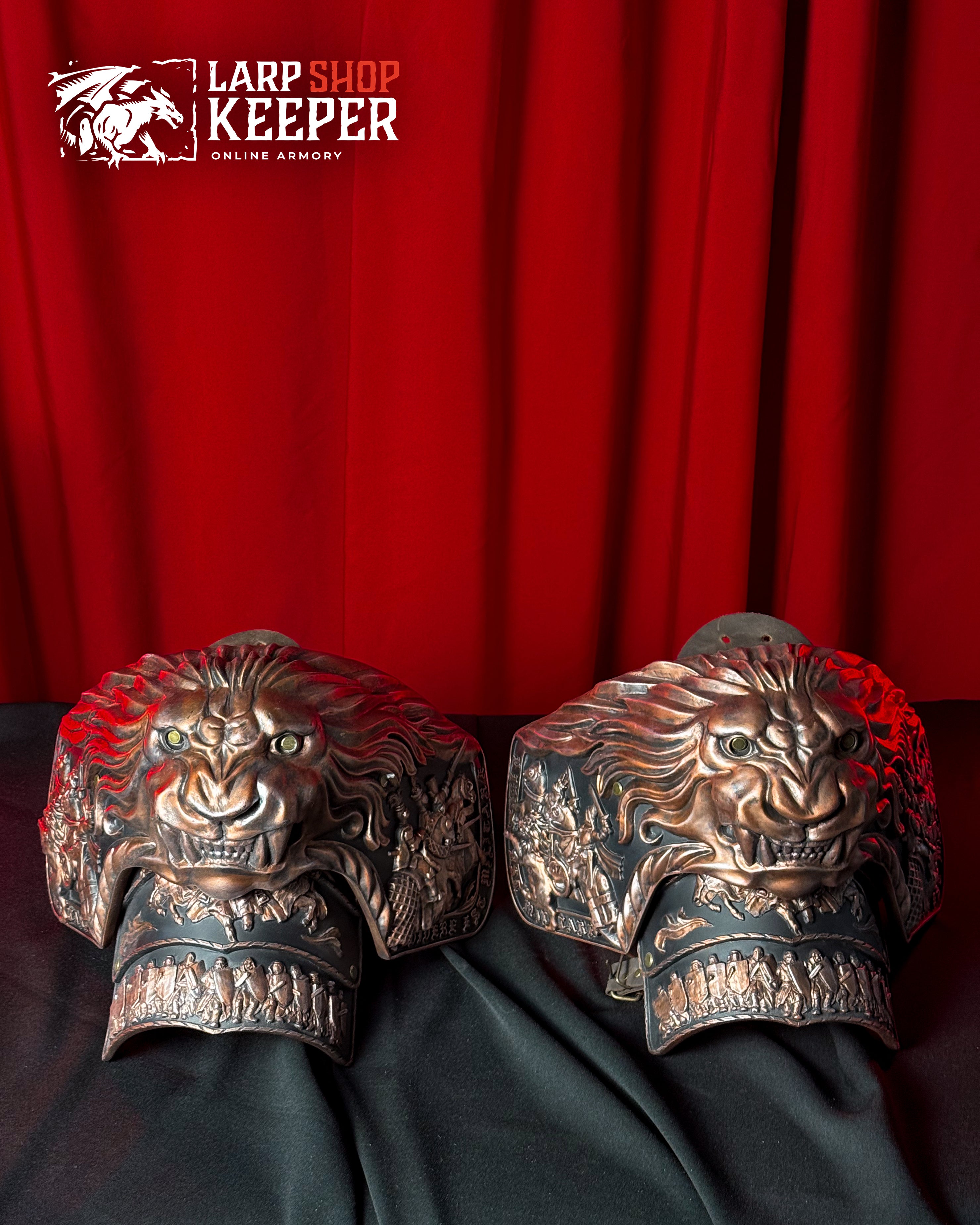 Lion Knight Pauldrons (Shoulder Armor) for LARP 1 made from PU (polyurethane resin)
