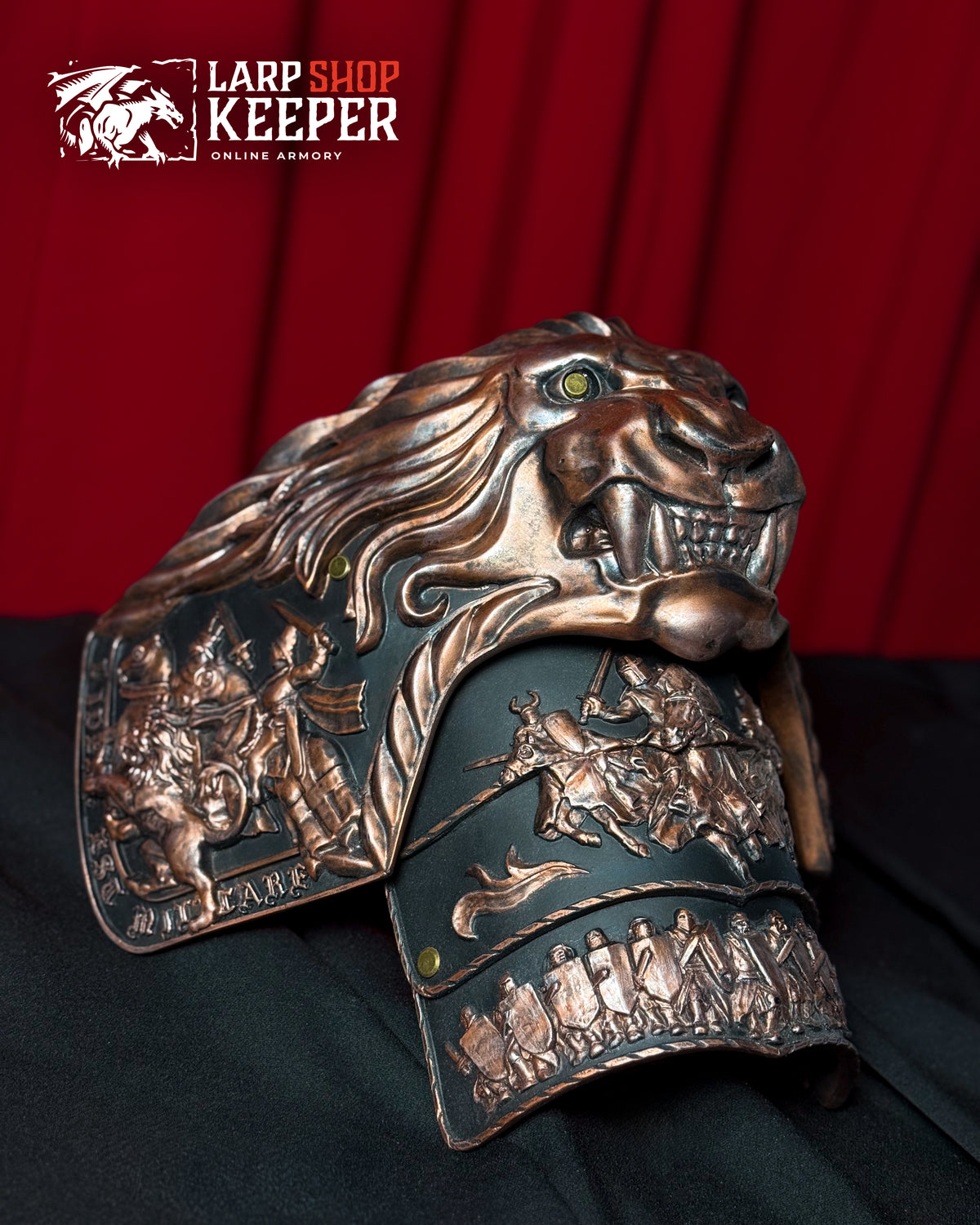 Lion Knight Pauldrons (Shoulder Armor)  for LARP 3 made from PU (polyurethane resin)