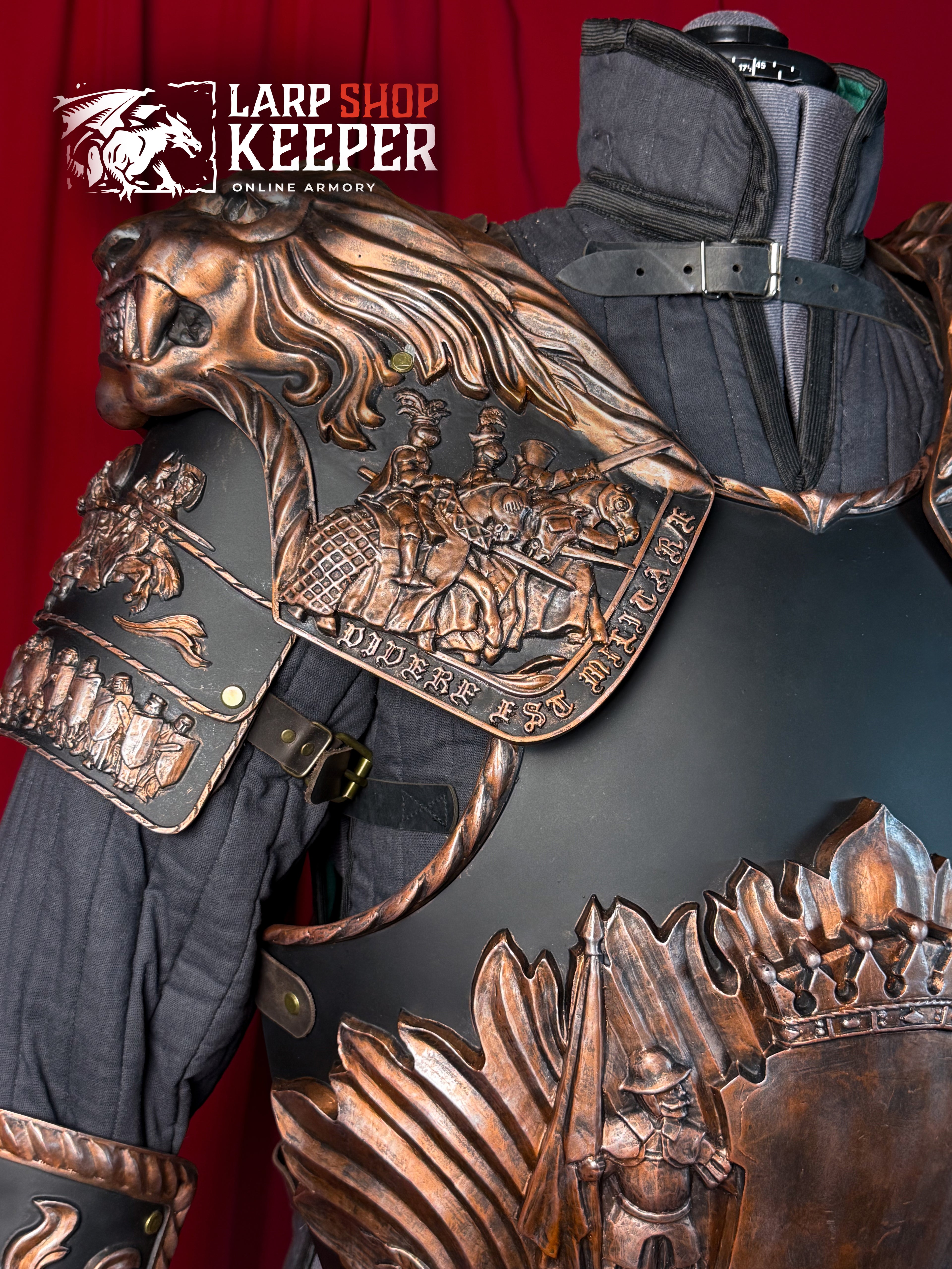 Lion Knight Pauldrons (Shoulder Armor) for LARP 4 made from PU (polyurethane resin)