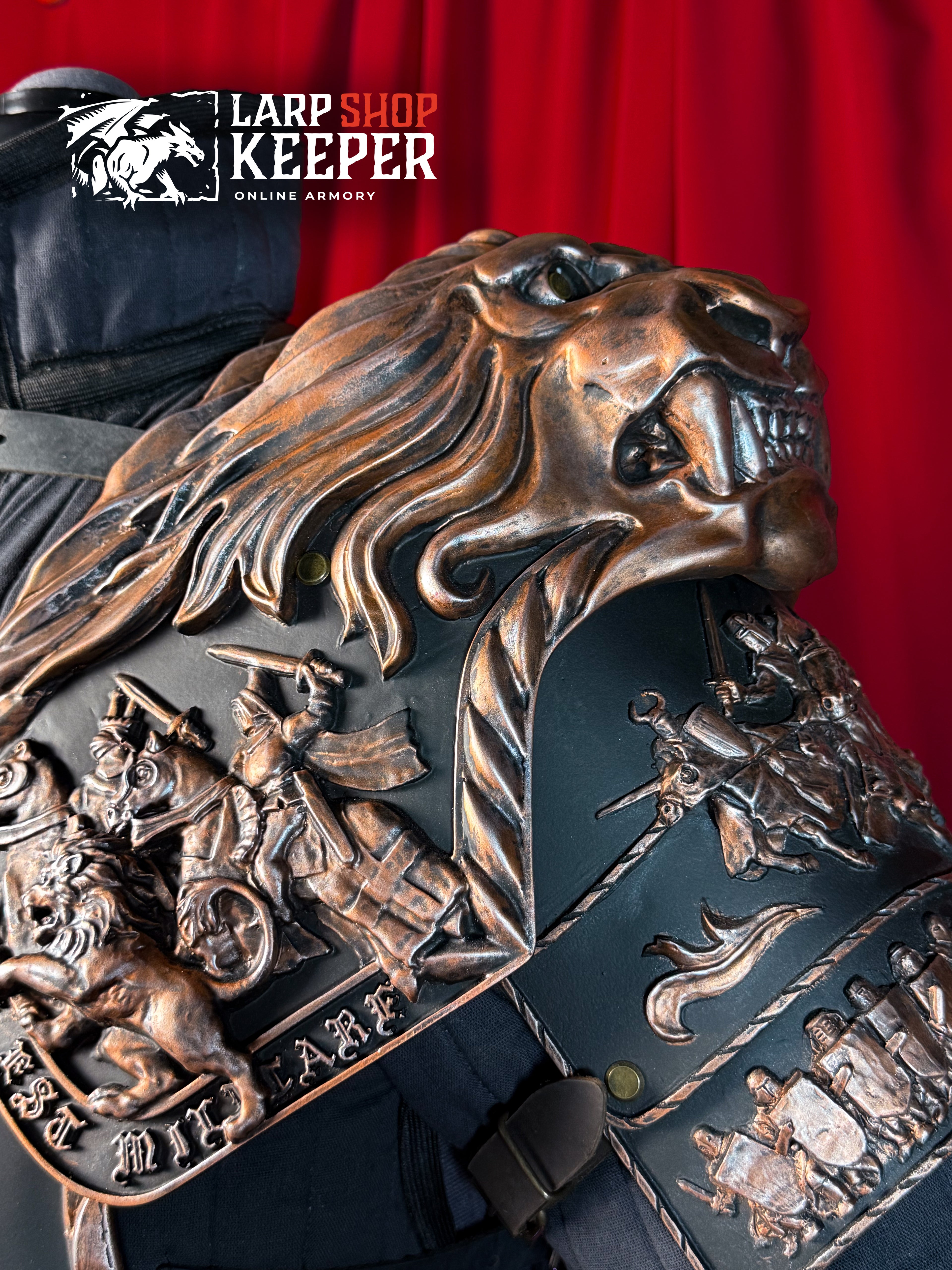 Lion Knight Pauldrons (Shoulder Armor) for LARP 5 made from PU (polyurethane resin)
