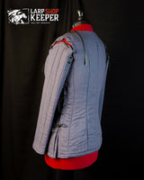 Fantasy female gambeson for LARP 8 with leather threads