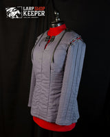 Fantasy female gambeson for LARP 9 with leather threads
